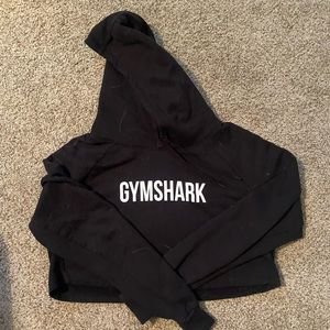 Gymshark, cropped black hoodie, size m
